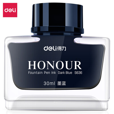 

Deli non-carbon ink blue pen ink 30ml bottle S636