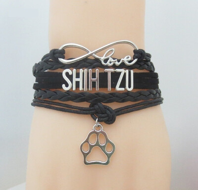 

Fashion Leather Multi-layers Jewelry Shiba Inu Mom Dog Charm Bracelet for Couple Infinity Love Animal Puppy Men Women Chain Bangle