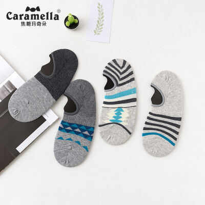 

Caramella summer thin section mens invisible socks casual sports short socks breathable shallow mouth cotton socks 53464 dark gray code