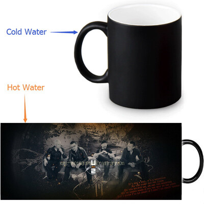 

U2 Rock Band 350ml / 12oz Heat Reveal Mug Color Change Чашка кофе Чувствительные морфинг-кружки Волшебная чашка для чайных чашек