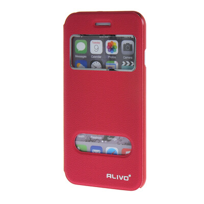 

MOONCASE ЧЕХОЛ ДЛЯ Apple iPhone 6 Plus ( 5.5 inch ) View Window Leather Flip Bracket Back Cover Hot pink