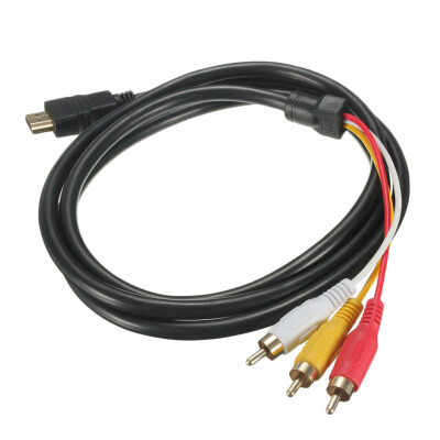 

NEW 5 Feet 1080P HDTV HDMI Male to 3 RCA Audio Video AV Cable Cord Adapter