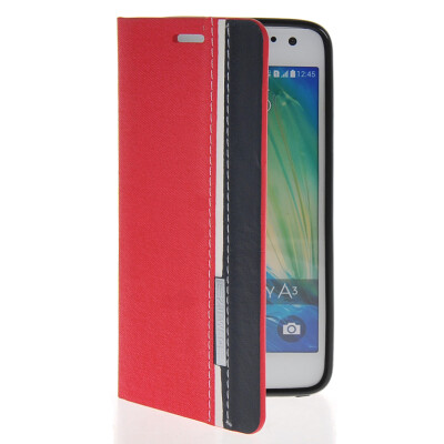 

MOONCASE Business style Leather Side Flip Wallet Card Slot Pouch Stand Back чехол для Samsung Galaxy A3 Red