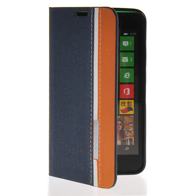 

MOONCASE Business style Leather Side Flip Wallet Card Slot Pouch Stand Back чехол для Nokia Lumia 630 Sapphire