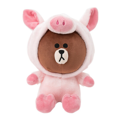 

LINE FRIENDS Brown Bear Change&Change Plush Doll Plush Toy 25cm Piglet Doll Anime Two Yuan Creative Birthday Gift