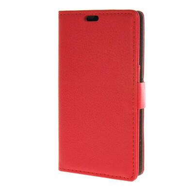 

MOONCASE Litch Skin Leather Card Slot Wallet Bracket Back чехол для Sony Xperia E4g Red