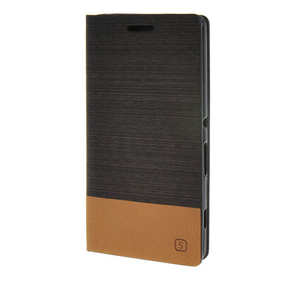 

MOONCASE Sony Xperia C4 чехол Canvas fabric Leather Card Wallet Slot Flip Bracket Back чехол Cover coffee