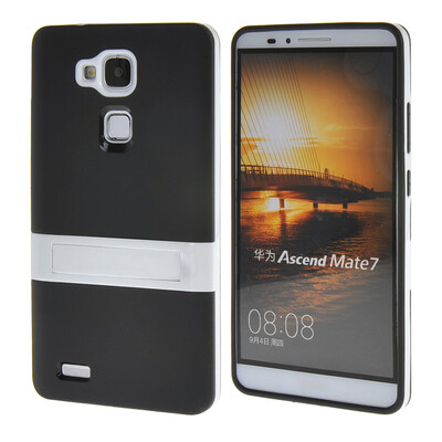 

MOONCASE Желе Цвет силиконовый гель ТПУ Тонкий с подставкой обложка чехол для Huawei Ascend Mate 7 Черного