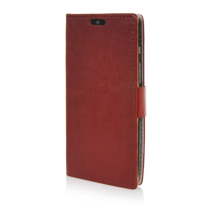 

MOONCASE Leather Wallet Flip Card Slot Pouch Stand Shell Back ЧЕХОЛ ДЛЯ Motorola Moto Maxx XT1225 Brown