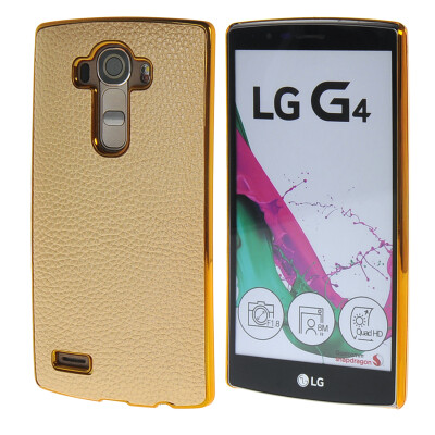 

MOONCASE Litchi Skin Gold Chrome Hard Back Case Cover for LG G4 Gold