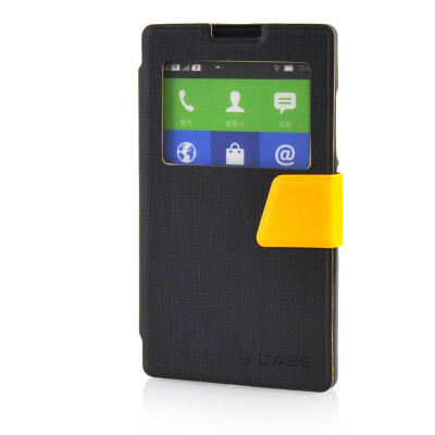 

MOONCASE View Window Leather Side Flip Pouch Ultra Slim Shell Back Case Cover for Nokia  Black