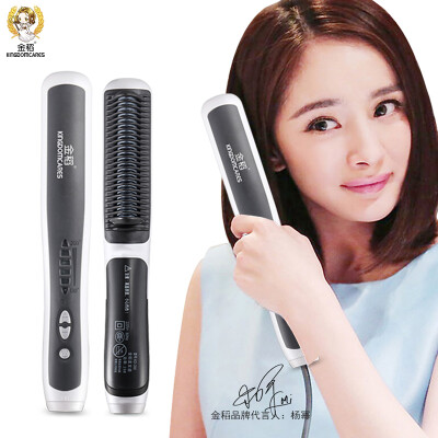 

Golden rice KINGDOM hair straightener curling rod straight dual professional straight comb 60s fast hair straightener KD388 white