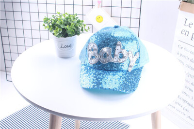 

New kids Cap Parenting Summer Girls Boys Hat Sequins Visor Sunscreen Baseball net Hat baby