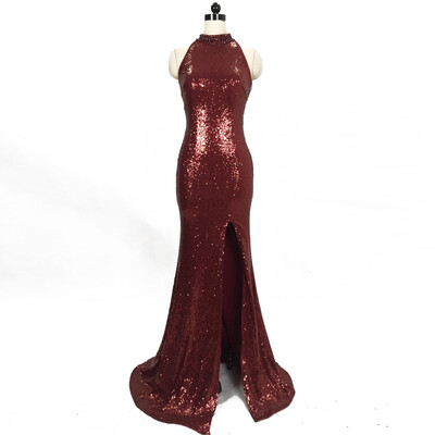 

Long sequins Open-tail fishtail Slim modification Party gown Nightclub Hosting annual meeting