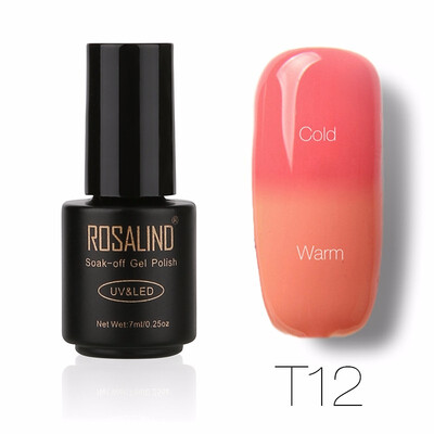

ROSALIND Gel 1S 7ML Temperature changing Chameleon Gel Nail Polish Top Base Coat Needed poly gel Semi Permanent primer for nails