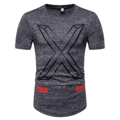 

Fashion Mens Round Neck Short-Sleeve Printed T-Shirt