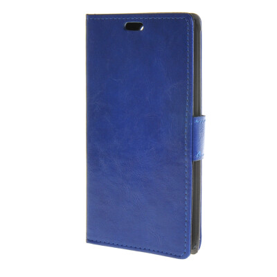 

MOONCASE Smooth Skin PU Leather Case Wallet Flip Card Stand Back Cover for LG AKA Blue