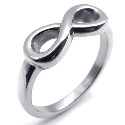 

Hpolw Stainless Steel Sterling Silver Infinity Love Mens Womens weeding Ring Width 7mm