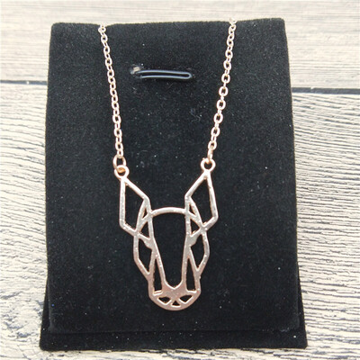 

New Origami Bull Terrier Necklace Trendy Style Bull Terrier Pendant Necklace Women Fashion Pet Dog Jewellery