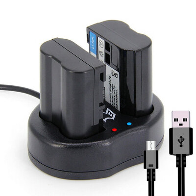 

EN EL15 EN-EL15A Battery Charger For Two Nikon EN-EL15 ENEL15 EL15 Batteries replace