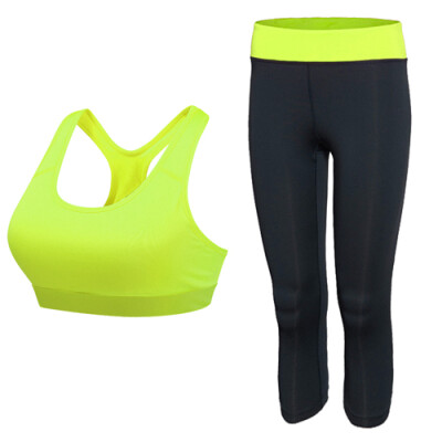 

Yoga Set Workout Sport Suit Gym Leggings Tights Bra Running Tracksuit For Girls