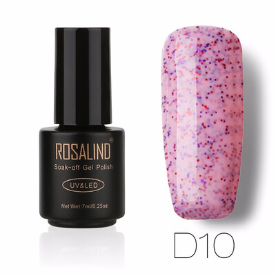 

ROSALIND Gel 1S Black Bottle 7ML Candy Bling D01-24 Gel Nail Polish Semi Permanent Nail Art UV LED Soak-Off Gel Varnish Manicure