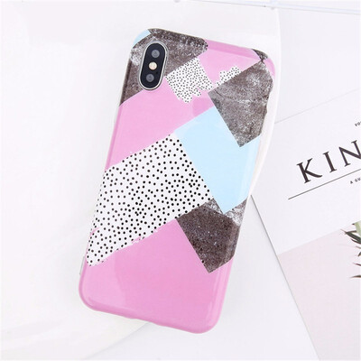 

Silicon Phone Case Candy Color Marble Stone Cases For iPhone X 8 7 6 Plus Soft TPU Cover