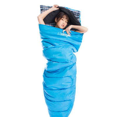 

Wolf walker adult outdoor thick warm breathable waterproof four seasons envelope camping lunch break cotton sleeping bag 22kg blue