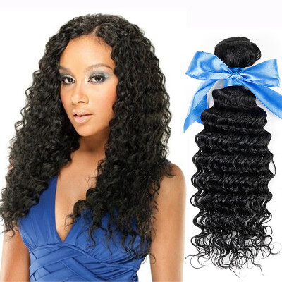 

WYF Deep Wave Virgin Hair Weave 5Pcs Необработанные индийские волосы для волос с глубокими волнами