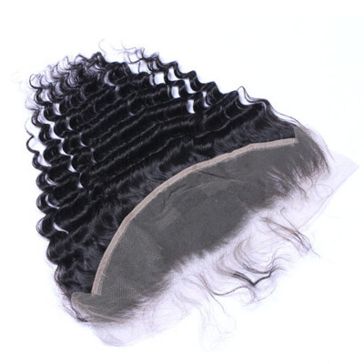 

Lace Frontal Closure Malaysian Deep Wave Virgin Hair Closure Ear to Ear Size 13x4 inch Deep Curly Human Hair Full Frontal Closures