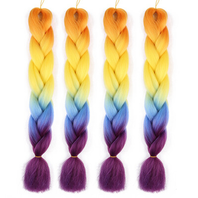 

63 Colors 4 piecelot Synthetic 2T3T4T High Temperature Fiber Ombre Braiding Hair 24 inch Jumbo Braids Hair Extensions