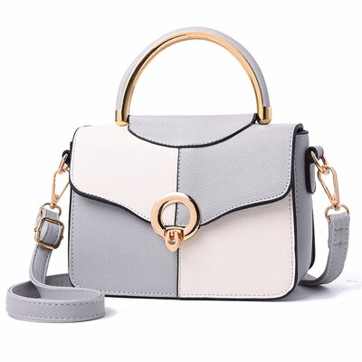 

women casual metal ring panelled cover hasp small falp handbag high quality ladies party purse crossbody shoulder bags