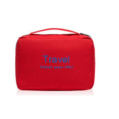 

Korean New Travel Wash Bag Folding Waterproof Letters Printed Hanging Solid Color