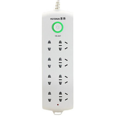 

Huishun HS-407 8-position 2-meter with switch socket copper core integrated anti-shock with child protection door power outlet row plug wiring board plug board