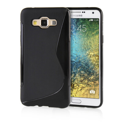 

MOONCASE  - Line Soft Flexible Silicone Gel TPU Skin Shell Back Case Cover for Samsung Galaxy E7 Black