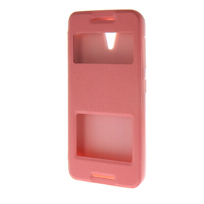 

MOONCASE Two window Leather Wallet Flip Pouch чехол для HTC Desire 620 Pink