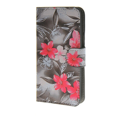 

MOONCASE Flower style Leather Side Flip Wallet Card Slot Stand Pouch чехол для LG Leon 4G LTE / C40 a11