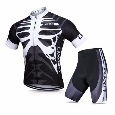 

Lixada Mens Cycling Jersey Set Breathable Quick-Dry Short Sleeve Biking Shirt with Gel Padded Shorts MTB Bike Cycling Clothing Se