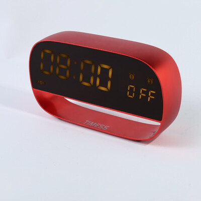 

TIMESS alarm clock wireless Bluetooth creative speaker living room bedroom electronic clock mute led bedside music small alarm clock T001-3 silver