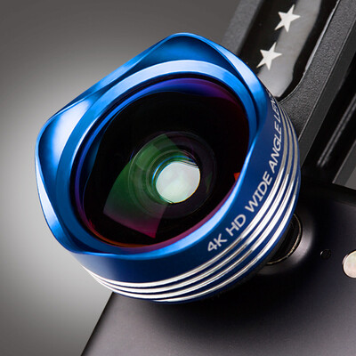 

C&CFIVE three-in-one mobile phone lens wide-angle macro fisheye set five-layer lens HD Apple universal photo SLR no distortion external camera blue
