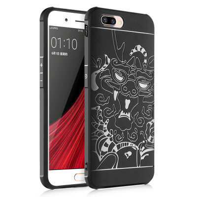 

Goowiiz Phone Case For Oppo R11R11 Plus Carved Dragon Thin Matte soft Silicone Prevent falling