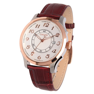 

COMTEX Mens Watches Commercial Male Waterproof Movement Leather Quartz Watches Luxury Brand