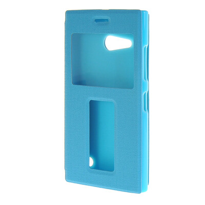

MOONCASE Side Flip Hard board Slim Leather Bracket Window чехол для Cover Microsoft Lumia 730 синий