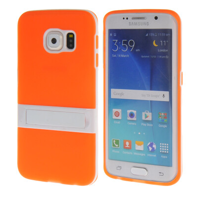 

MOONCASE Galsxy S6 Edge Case Jelly color Silicone Gel TPU Skin Slim With Stand Back Case Cover for Samsung Galsxy S6 Edge Orange