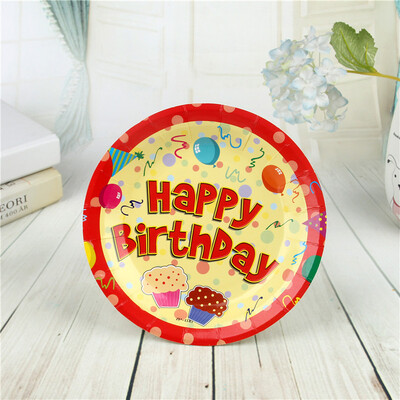 

FANLUS 7inch colorful dots wave point disposable paper plates party tray Valentine Birthday Wedding Tableware cake barbecue