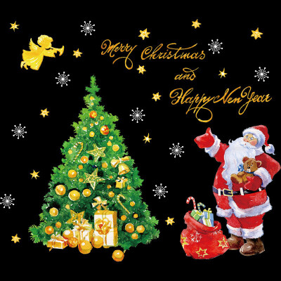 

Merry Christmas Wall Stickers Decoration Tree Window Removable Decor Stickers