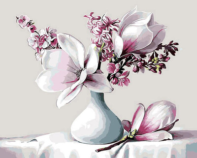 

Paint by Number Kit Diy Oil Painting 1620inch on Canvas with Acrylic Paints - Beautiful Flowers with Vase