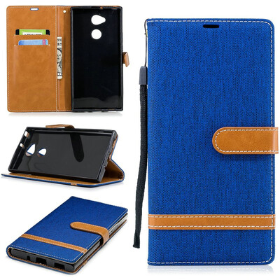 

BEFOSPEY Mixed Colors Denim PU LeatherSoft TPU Card Slot Stand Wallet Case For Sony Xperia XA2 Ultra 60"2018
