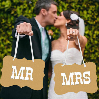 

Vintage Style Mr & Mrs Rustic Wedding Banner Bunting Heart Chair Decoration