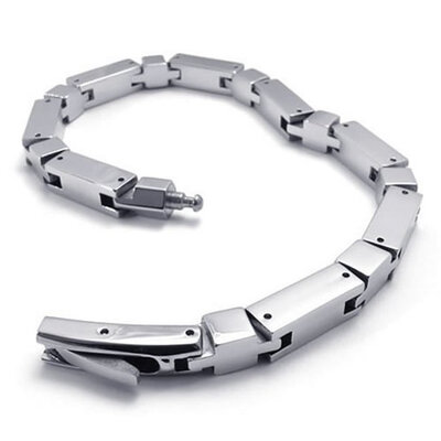 

Hpolw Stainless Steel Mens Bracelet Silver 86 Inch